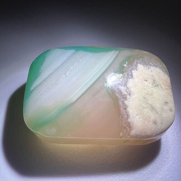 Green Flower Agate Crystal Palmstone (6) - Picture 6 of 10